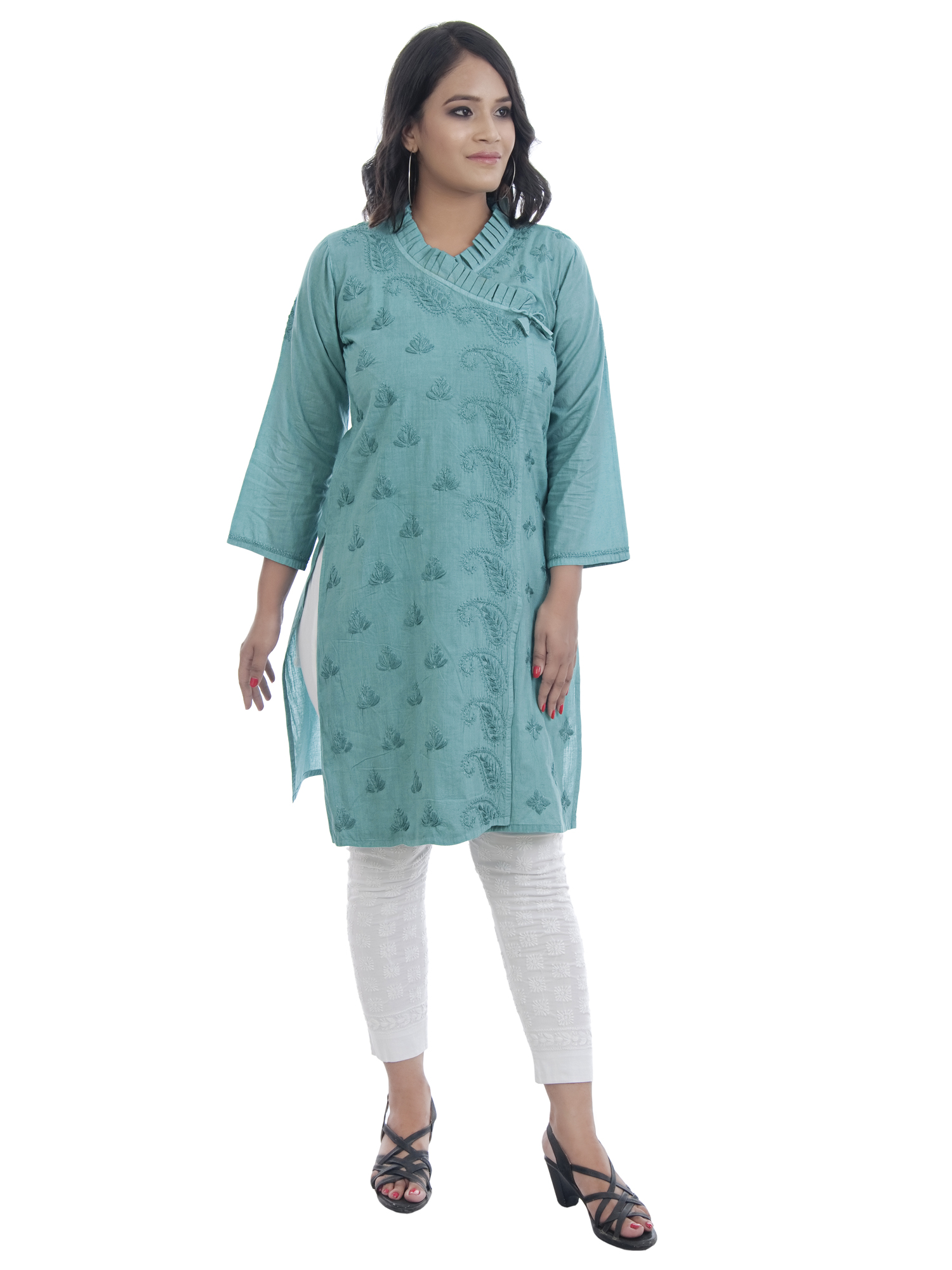 A5 FRILL NECK KURTI (1)